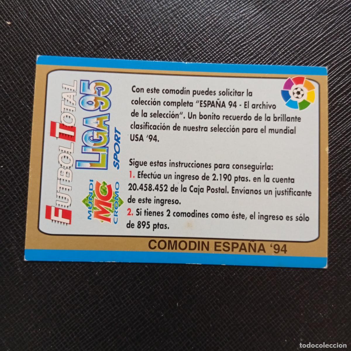 Cromos de f&uacute;tbol: COMODIN ESPA&Ntilde;A MUNDICROMO 1994 1995 FICHAS CROMO FUTBOL LIGA 94 95- A190 PG65