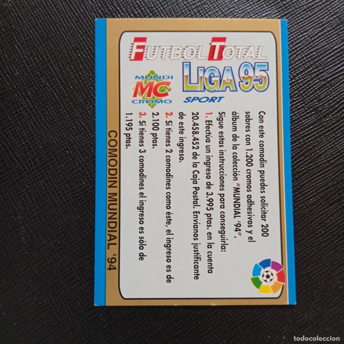Cromos de f&uacute;tbol: COMODIN MUNDIAL 94 MUNDICROMO 1994 1995 FICHAS CROMO FUTBOL LIGA 94 95- A190 PG65