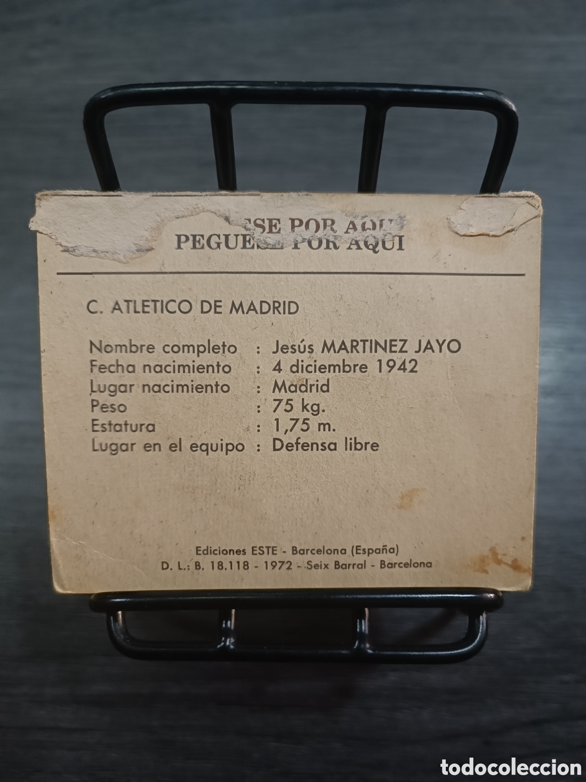 Cromos de f&uacute;tbol: 1972 Liga Este Mart&iacute;nez Jayo - Foto 2
