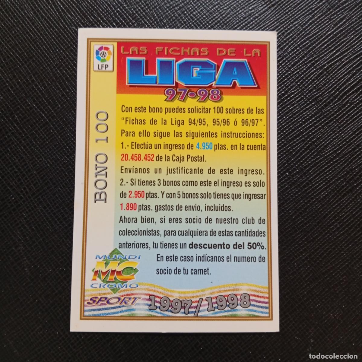 Cromos de f&uacute;tbol: BONO 100 MUNDICROMO 1997 1998 FICHAS CROMO FUTBOL LIGA 97 98- A190 PG65