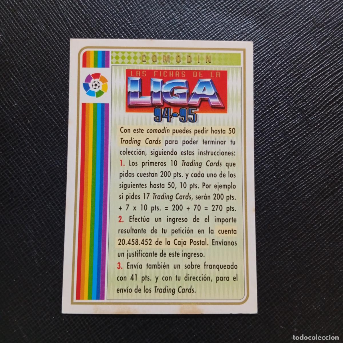 Cromos de f&uacute;tbol: COMODIN MUNDICROMO 1994 1995 FICHAS CROMO FUTBOL LIGA 94 95- A190 PG65