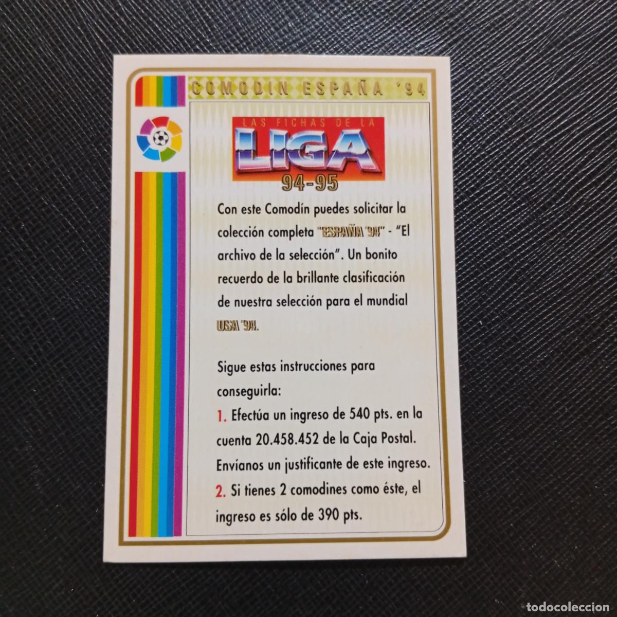 Cromos de f&uacute;tbol: COMODIN ESPA&Ntilde;A 94 MUNDICROMO 1994 1995 FICHAS CROMO FUTBOL LIGA 94 95- A190 PG67