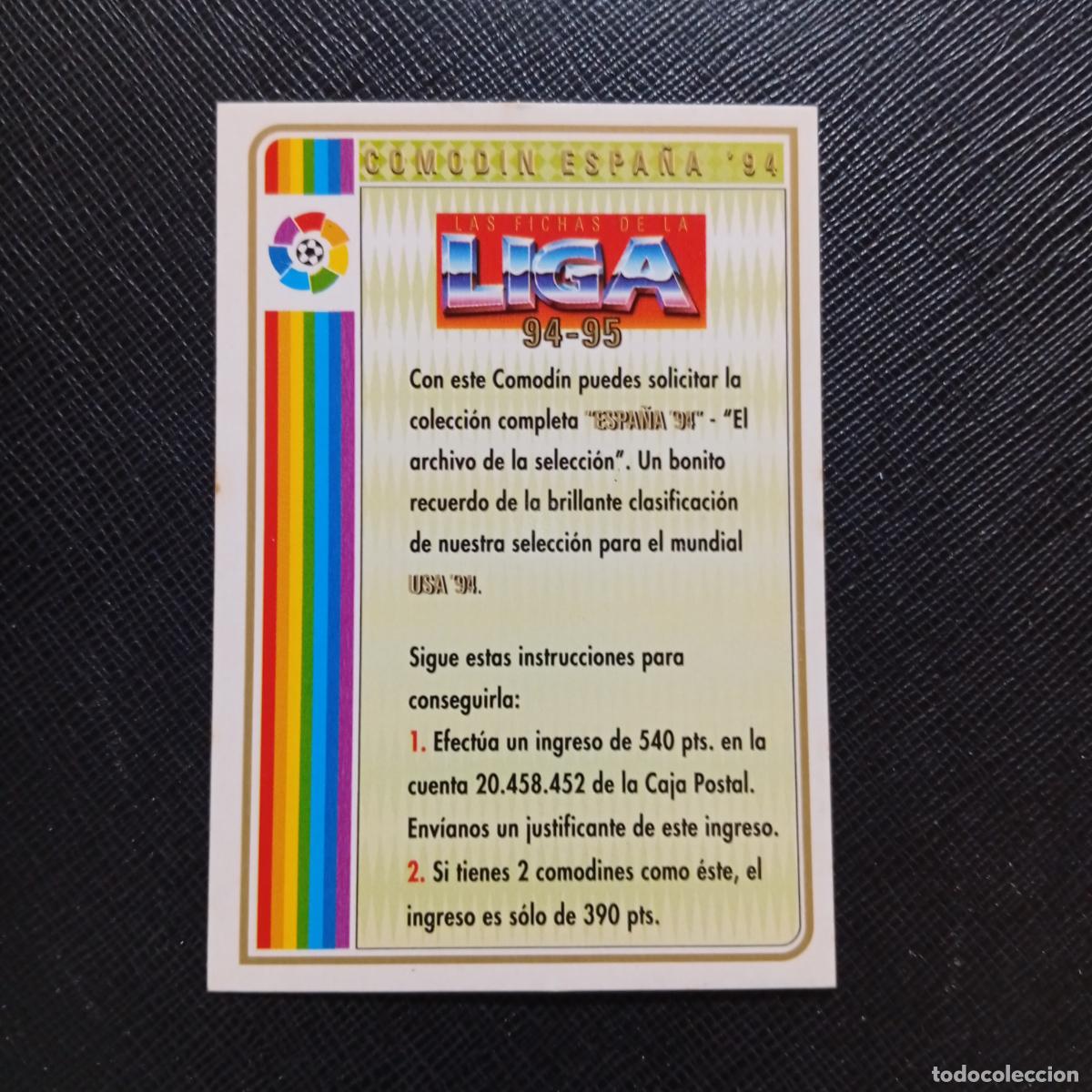 Cromos de f&uacute;tbol: COMODIN ESPA&Ntilde;A 94 MUNDICROMO 1994 1995 FICHAS CROMO FUTBOL LIGA 94 95- A190 PG67 B