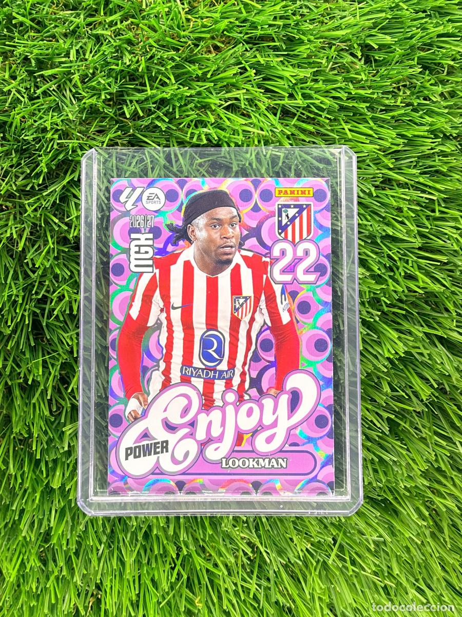 Cromos de f&uacute;tbol: N&ordm; 385P Lookman Enjoy Power Atl&eacute;tico de Madrid Megacracks 26 27