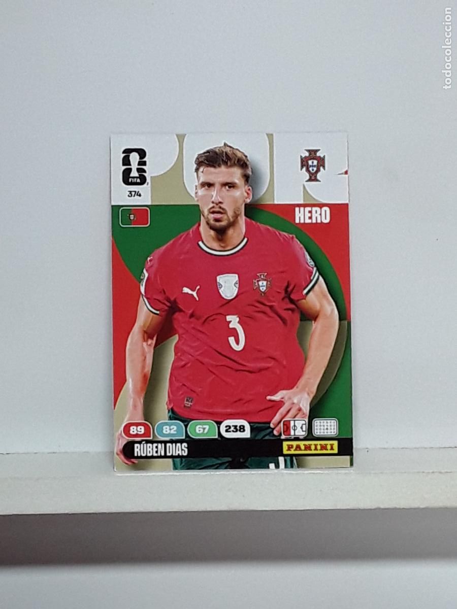 Cromos de f&uacute;tbol: ADRENALYN MUNDIAL 2026 WORLD CUP 26 ALBUM PANINI N 374 PORTUGAL RUBEN DIAS