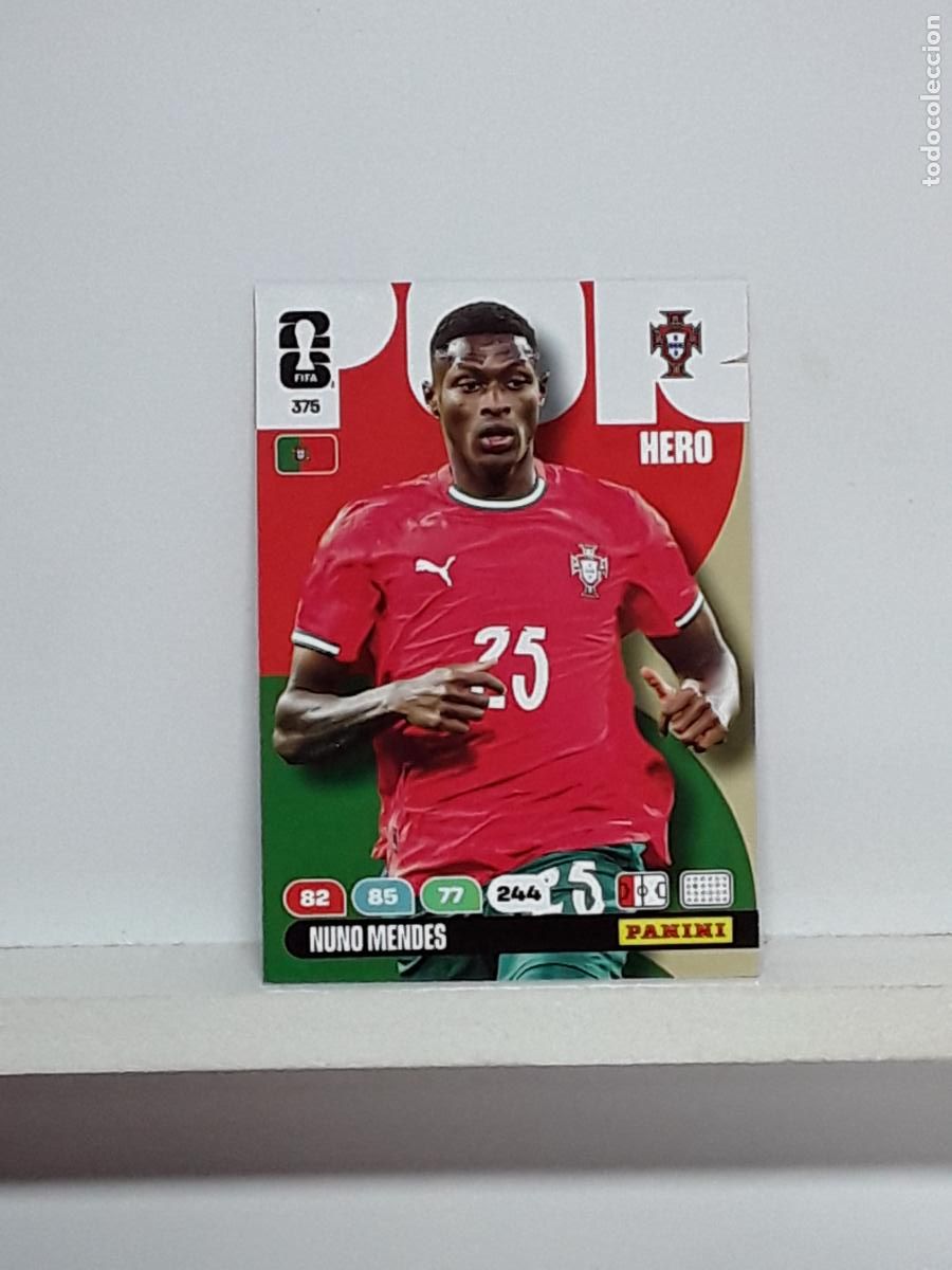 Cromos de f&uacute;tbol: ADRENALYN MUNDIAL 2026 WORLD CUP 26 ALBUM PANINI N 375 PORTUGAL NUNO MENDES