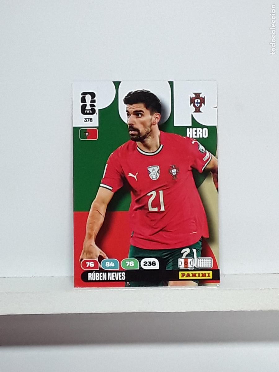 Cromos de f&uacute;tbol: ADRENALYN MUNDIAL 2026 WORLD CUP 26 ALBUM PANINI N 378 PORTUGAL RUBEN NEVES