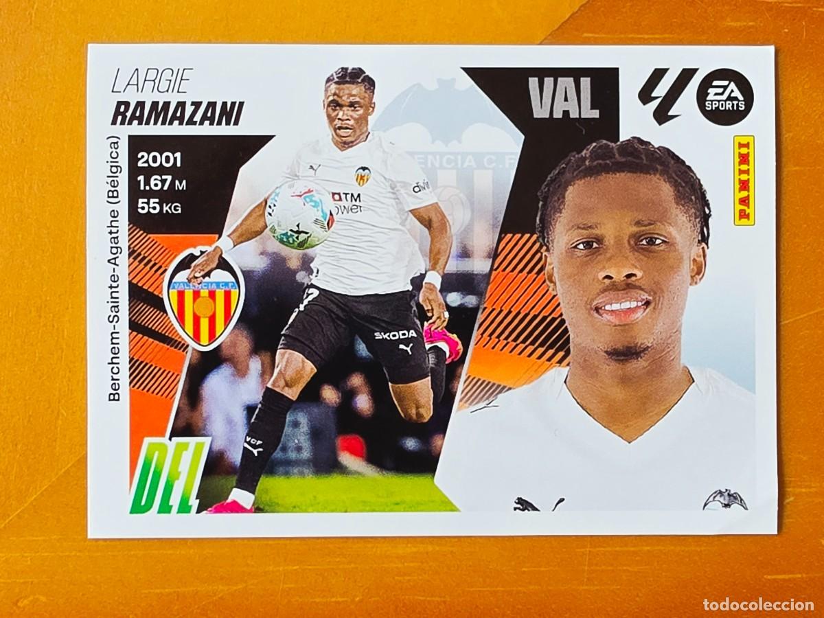 Cromos de f&uacute;tbol: &Uacute;ltimos Fichajes 63 Largie Ramazani, Valencia CF, Panini Ediciones Liga Este 2025 2026 25 26