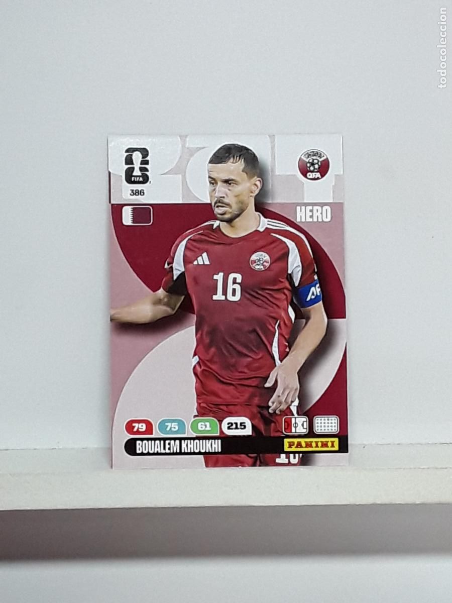Cromos de f&uacute;tbol: ADRENALYN MUNDIAL 2026 WORLD CUP 26 ALBUM PANINI N 386 QATAR BOUALEM KHOUKHI