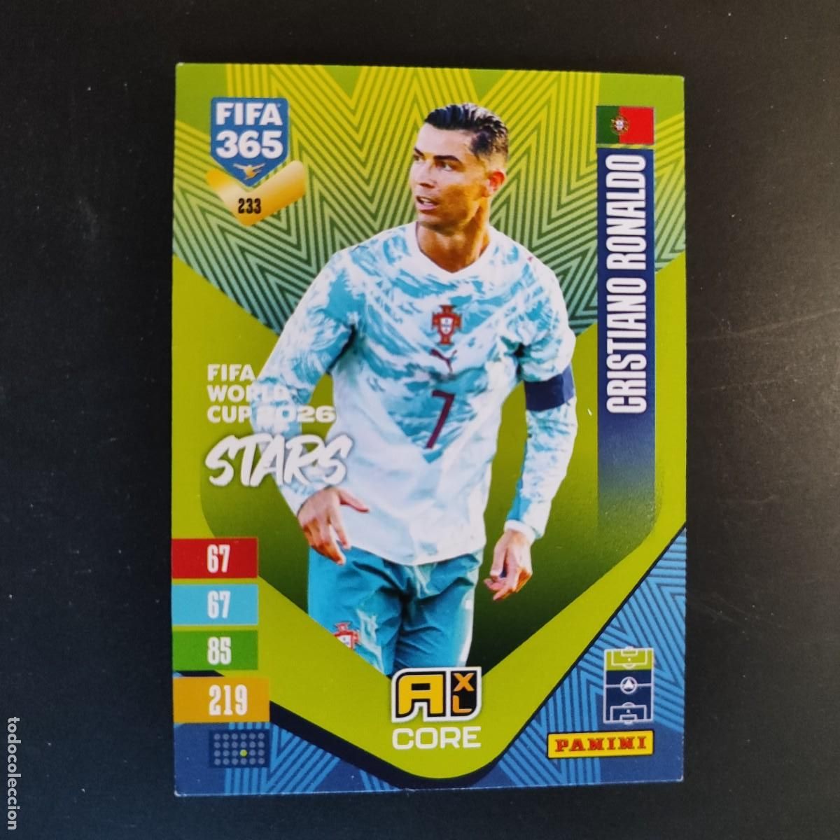 Cromos de f&uacute;tbol: ADRENALYN XL FIFA 365 2027 CARD CORE CRISTIANO RONALDO PORTUGAL # 233 PANINI