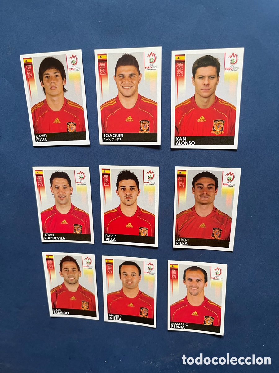 Cromos de f&uacute;tbol: Lote 9 cromos Panini Euro 2008 sin pegar