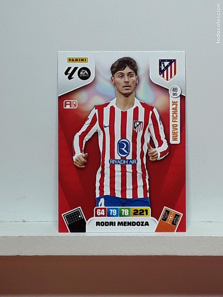 Cromos de f&uacute;tbol: ADRENALYN 2025 2026 25 26 ALBUM PANINI LIGA N 48BIS 48 BIS ATLETICO MADRID RODRI MENDOZA
