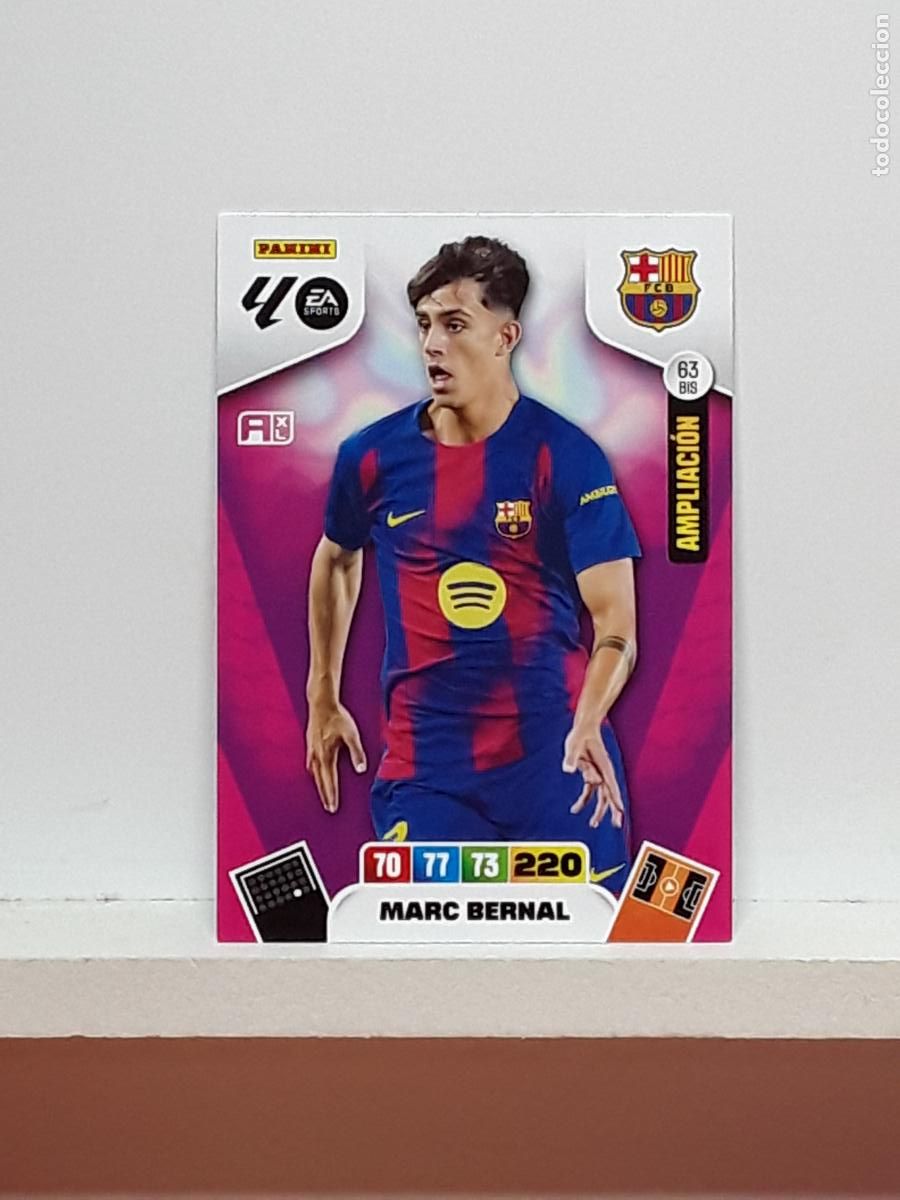 Cromos de f&uacute;tbol: ADRENALYN 2025 2026 25 26 ALBUM PANINI LIGA N 63BIS 63 BIS BARCELONA LIMITADA MARC BERNAL
