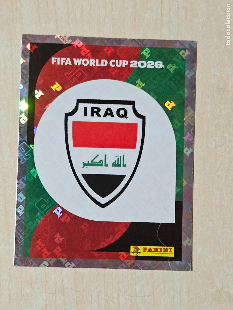 Cromos de f&uacute;tbol: CROMO IRQ1 IRQ 1 ESCUDO IRAK - MUNDIAL FIFA WORLD CUP 2026 STICKER PANINI SIN PEGAR
