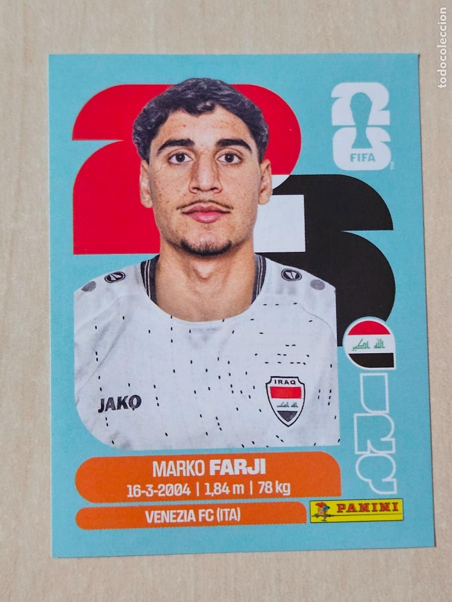 Cromos de f&uacute;tbol: CROMO IRQ16 IRQ 16 MARKO FARJI IRAK - MUNDIAL FIFA WORLD CUP 2026 STICKER PANINI SIN PEGAR