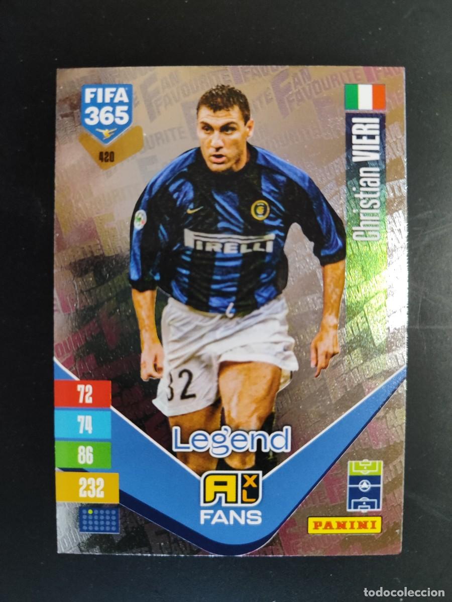 Cromos de f&uacute;tbol: ADRENALYN XL FIFA 365 2027 CARD FANS LEGEND VIERI INTER # 420 PANINI