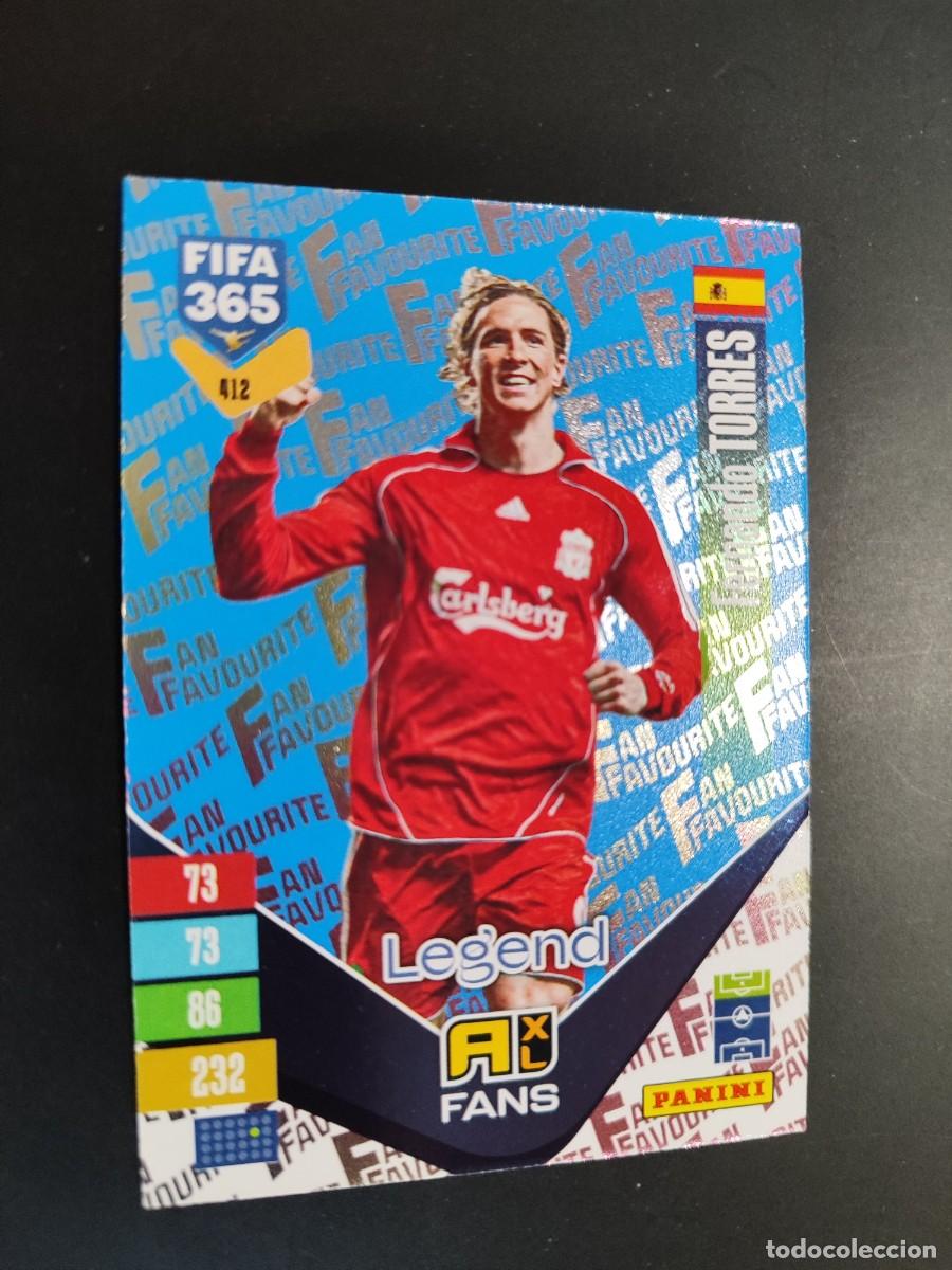 Cromos de f&uacute;tbol: ADRENALYN XL FIFA 365 2027 CARD FANS AZUL LEGEND FERNANDO TORRES LIVERPOOL # 412 PANINI