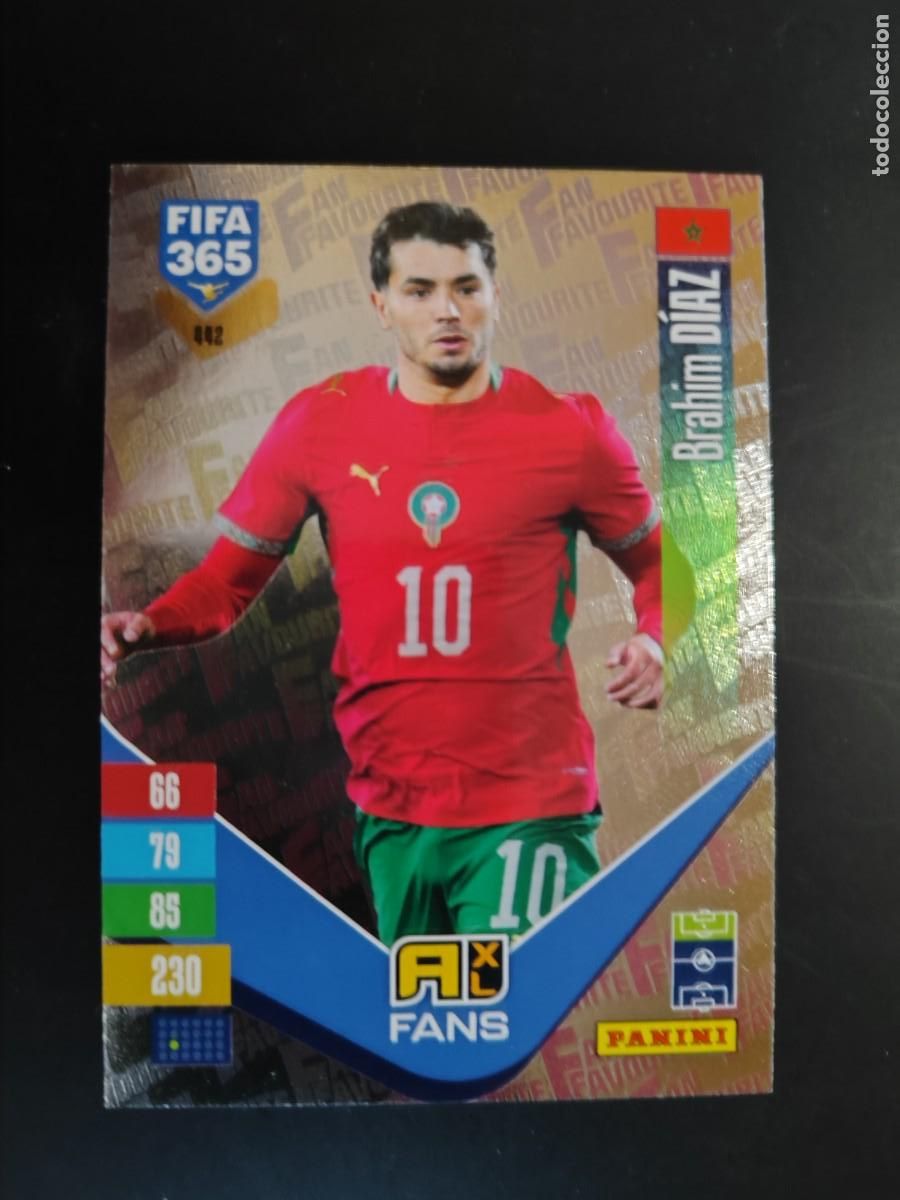 Figurine di Calcio: ADRENALYN XL FIFA 365 2027 CARD FANS BRAHIM DIAZ MARRUECOS # 442 PANINI