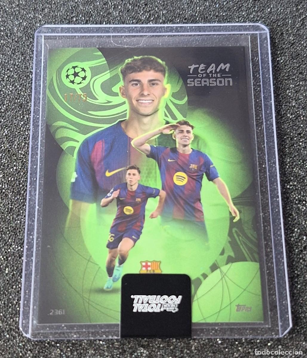 Cromos de f&uacute;tbol: Fermin Lopez Barcelona Topps Total Football 17/75 Team of the Season Green