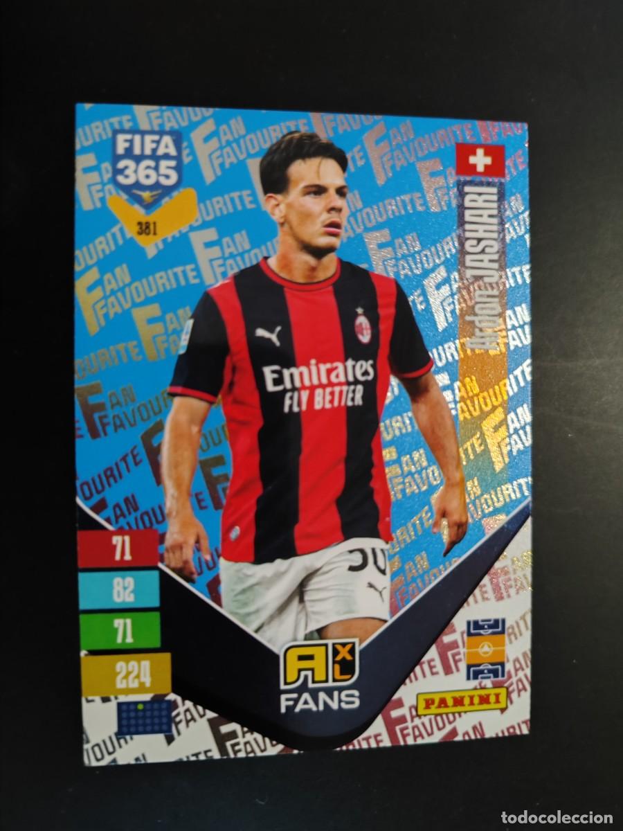 Figurine di Calcio: ADRENALYN XL FIFA 365 2027 CARD FANS PARALELA AZUL JASHARI AC MILAN # 381 PANINI