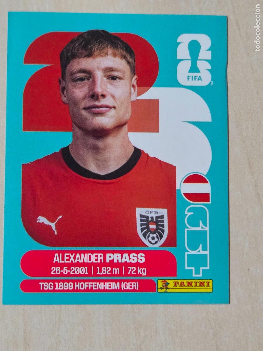 Cromos de f&uacute;tbol: CROMO AUT9 AUT 9 ALEXANDER PRASS AUSTRIA - MUNDIAL FIFA WORLD CUP 2026 STICKER PANINI SIN PEGAR