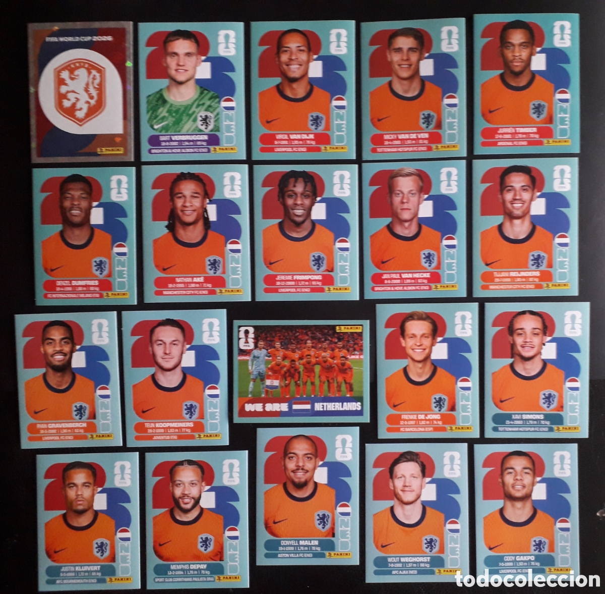 Cromos de f&uacute;tbol: 20 CROMOS HOLANDA PAISES BAJOS EQUIPO COMPLETO MUNDIAL F&Uacute;TBOL 2026 FIFA WORLD CUP PANINI SIN PEGAR