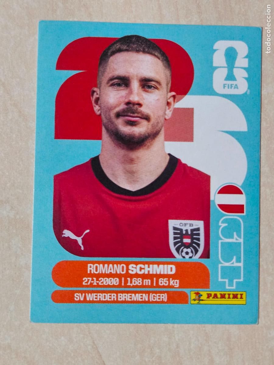 Cromos de f&uacute;tbol: CROMO AUT16 AUT 16 ROMANO SCHMID AUSTRIA - MUNDIAL FIFA WORLD CUP 2026 STICKER PANINI SIN PEGAR
