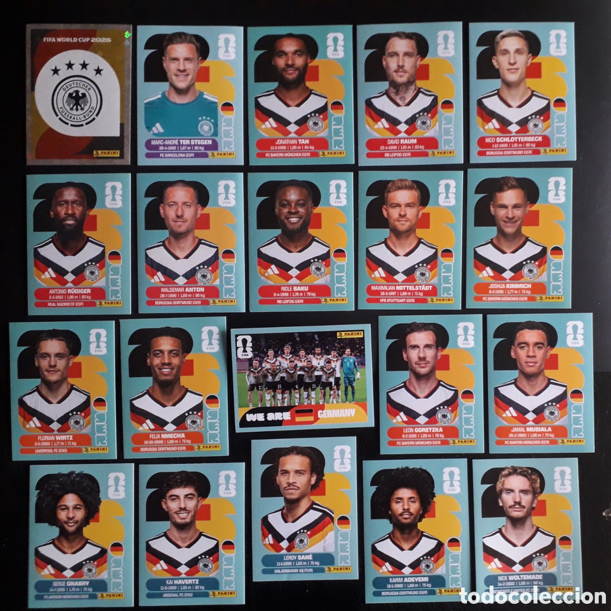 Cromos de Futebol: 20 CROMOS ALEMANIA EQUIPO COMPLETO MUNDIAL F&Uacute;TBOL 2026 FIFA WORLD CUP PANINI SIN PEGAR