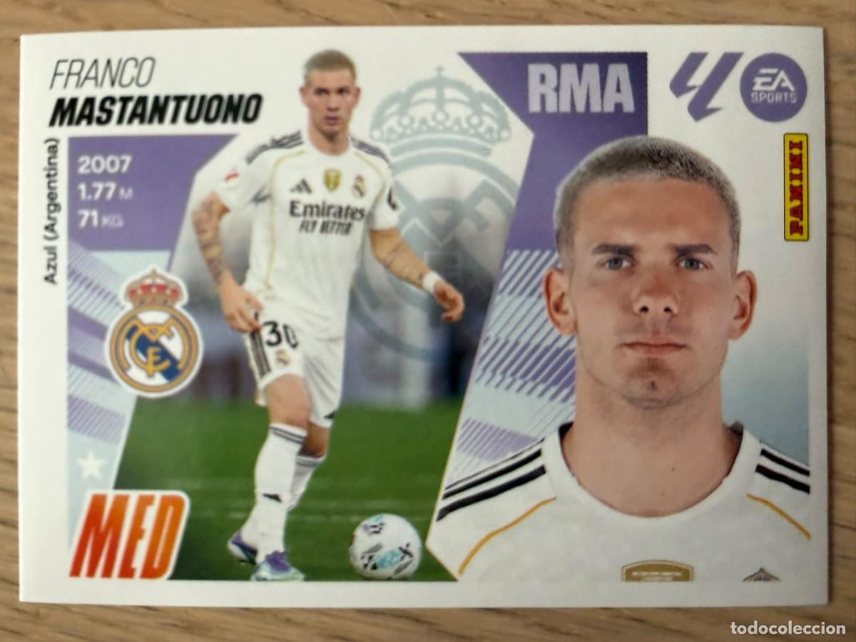 Cromos de f&uacute;tbol: FICHAJE 46 MASTANTUONO REAL MADRID 25 26 2025 2026 LIGA EA SPORTS COLECCIONES ESTE SIN PEGAR