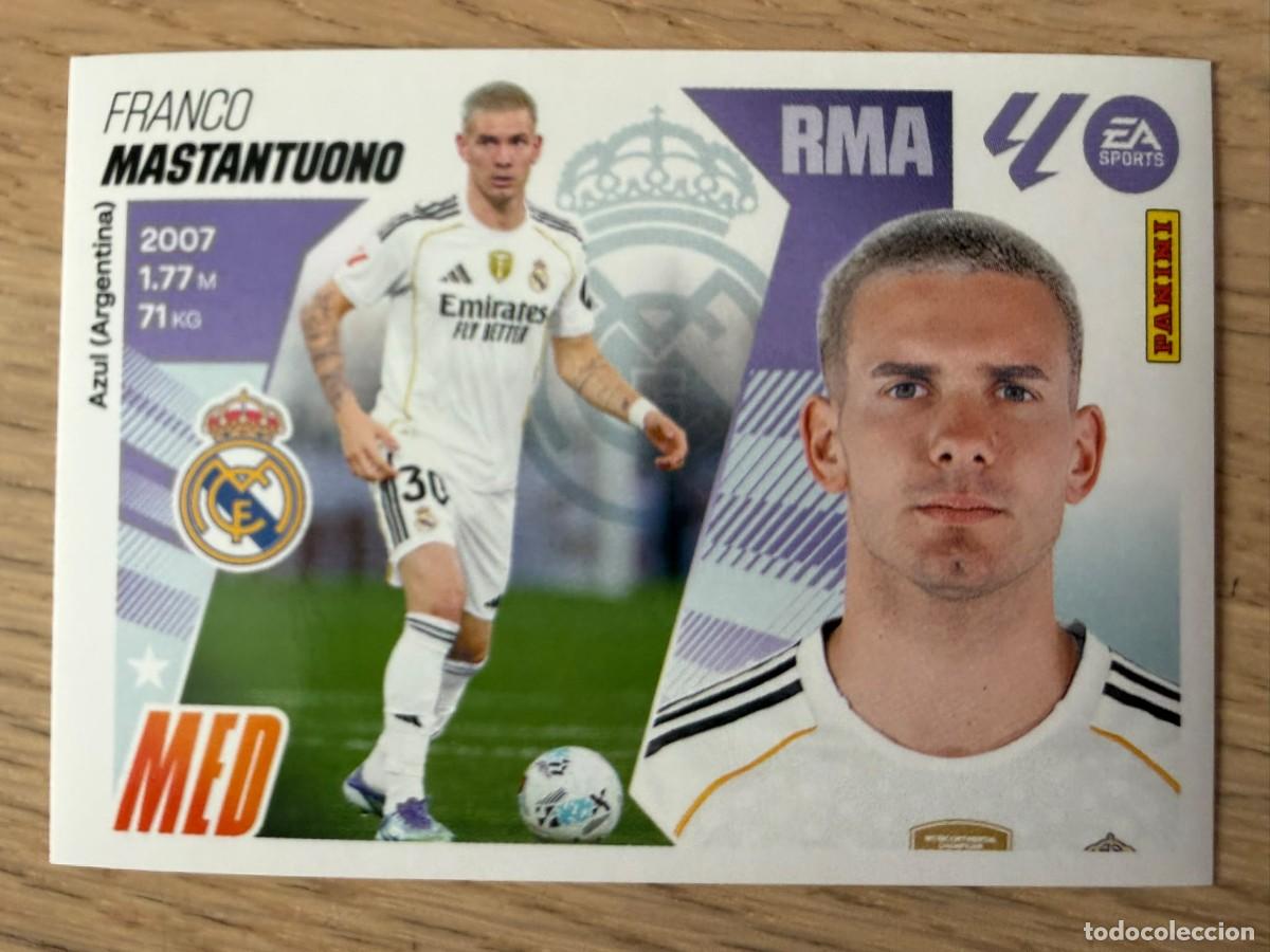Cromos de f&uacute;tbol: FICHAJE 46 MASTANTUONO REAL MADRID 25 26 2025 2026 LIGA EA SPORTS COLECCIONES ESTE SIN PEGAR