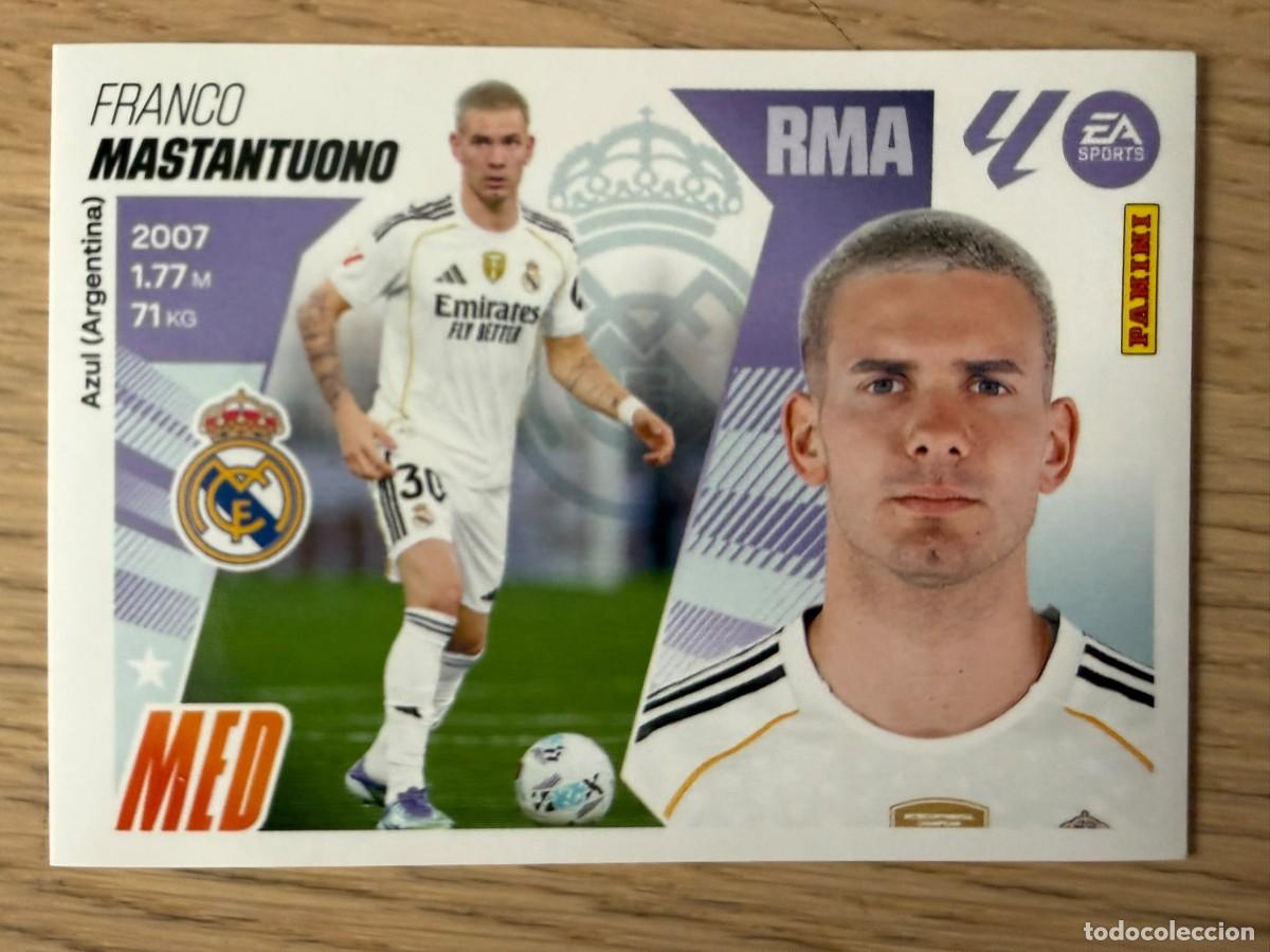 Cromos de f&uacute;tbol: FICHAJE 46 MASTANTUONO REAL MADRID 25 26 2025 2026 LIGA EA SPORTS COLECCIONES ESTE SIN PEGAR