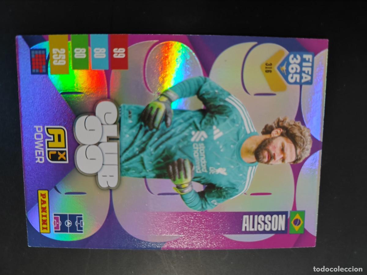 Cromos de f&uacute;tbol: ADRENALYN XL FIFA 365 2027 CARD CLUB99 ALISSON LIVERPOOL # 316 PANINI