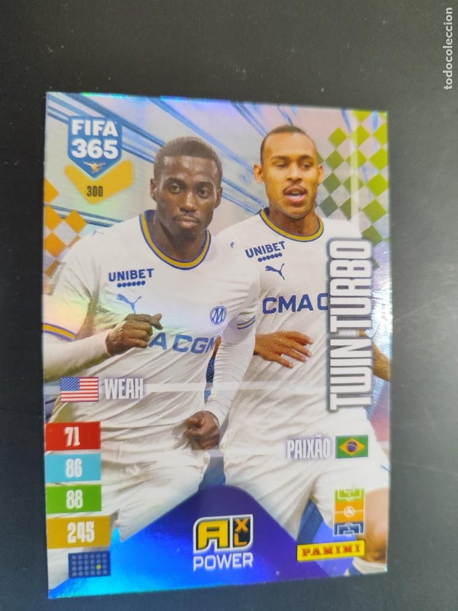 Fu&szlig;ball-Sticker: ADRENALYN XL FIFA 365 2027 CARD TWIN TURBO MARSELLA # 300 PANINI