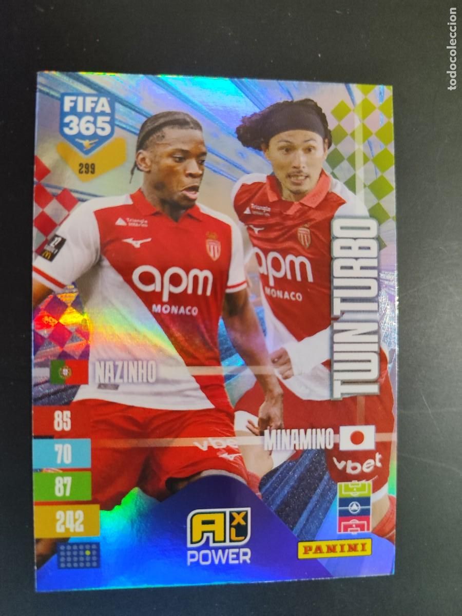 Cromos de f&uacute;tbol: ADRENALYN XL FIFA 365 2027 CARD TWIN TURBO MONACO # 299 PANINI