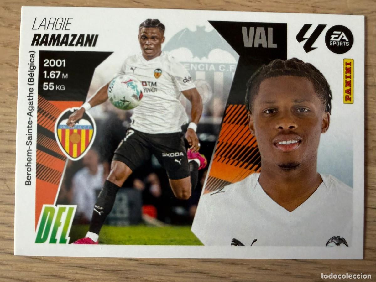 Cromos de f&uacute;tbol: FICHAJE 63 RAMAZANI VALENCIA 25 26 2025 2026 LIGA EA SPORTS COLECCIONES ESTE SIN PEGAR