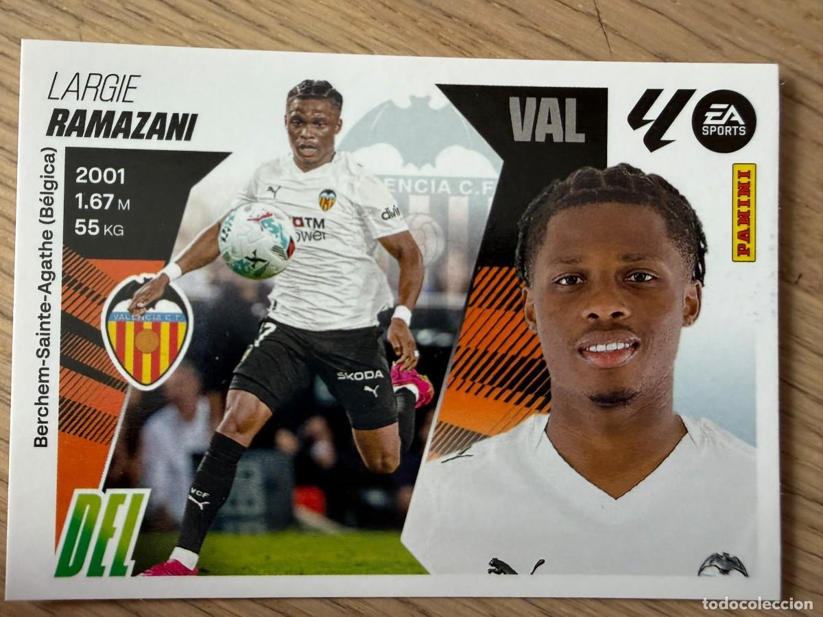 Cromos de f&uacute;tbol: FICHAJE 63 RAMAZANI VALENCIA 25 26 2025 2026 LIGA EA SPORTS COLECCIONES ESTE SIN PEGAR