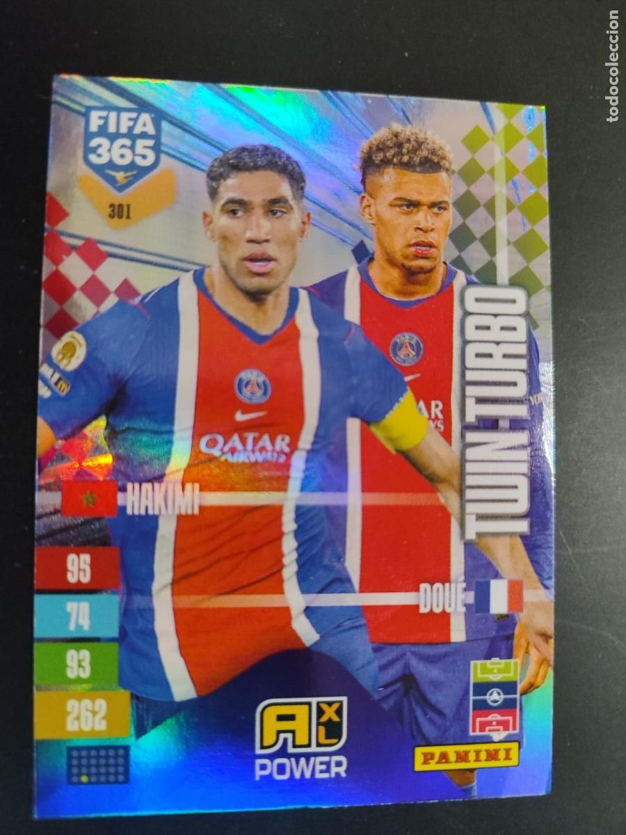 Cromos de f&uacute;tbol: ADRENALYN XL FIFA 365 2027 CARD TWIN TURBO PSG # 301 PANINI