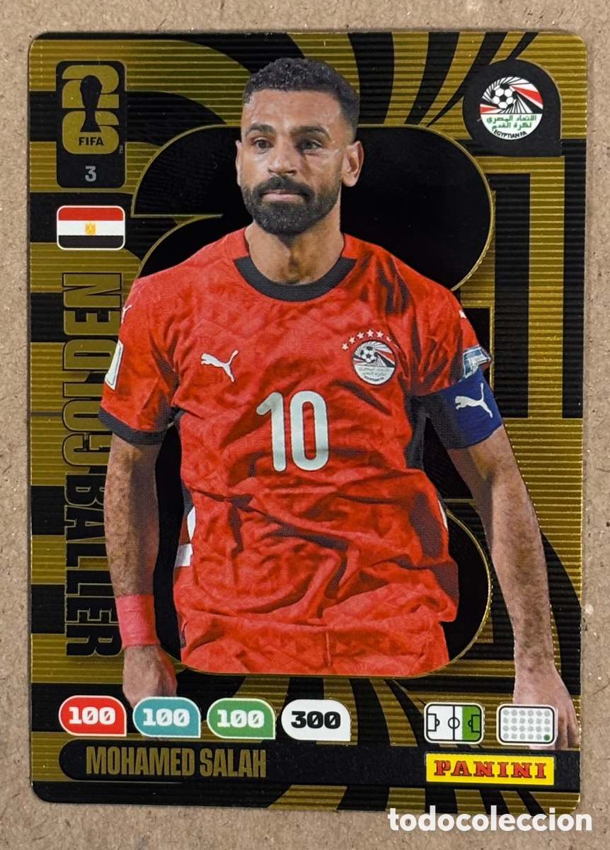 Cromos de f&uacute;tbol: MOHAMED SALAH (EGIPTO). CARTA GOLDEN BALLER #3 PANINI ADRENALYN XL FIFA WORLD CUP 2026.