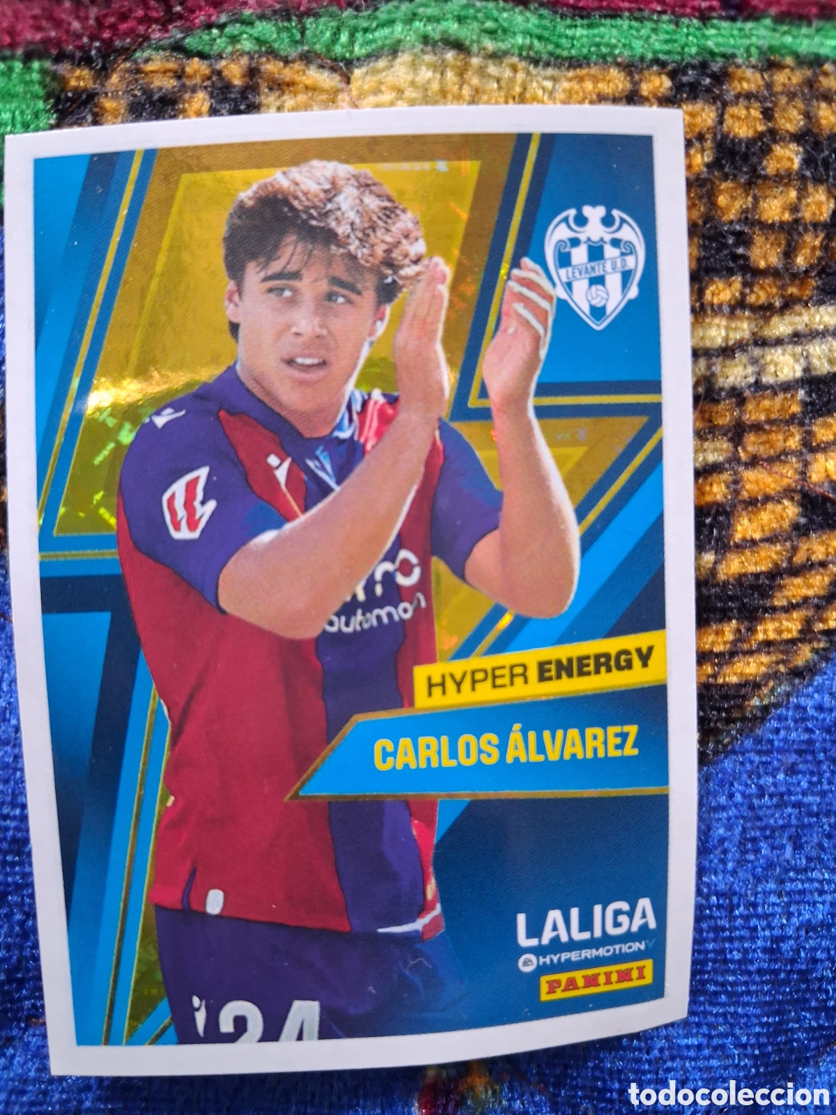 Cromos de f&uacute;tbol: CROMO FUTBOL NUMERO 466 CARLOS ALVAREZ LEVANTE HYPER ENERGY LA LIGA HYPERMOTION 2024 2025 PANINI !