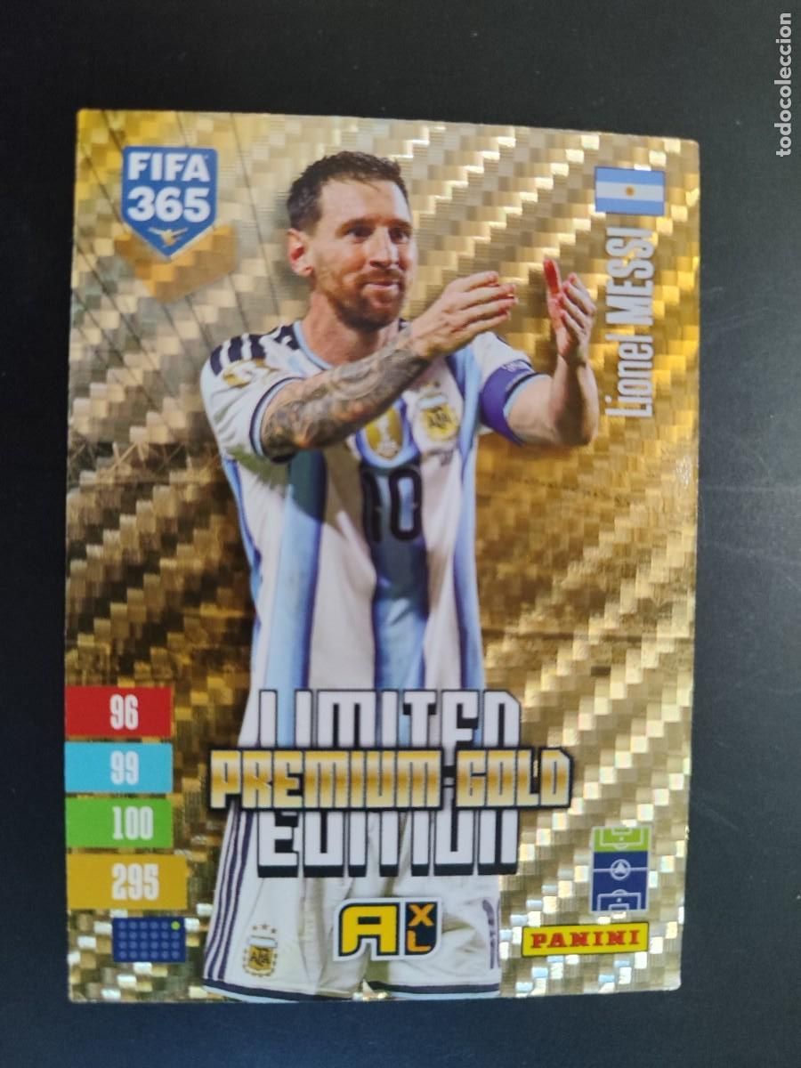 Cromos de f&uacute;tbol: ADRENALYN XL FIFA 365 2027 CARD LIMITED EDITION PREMIUM GOLD LIONEL MESSI ARGENTINA # PANINI