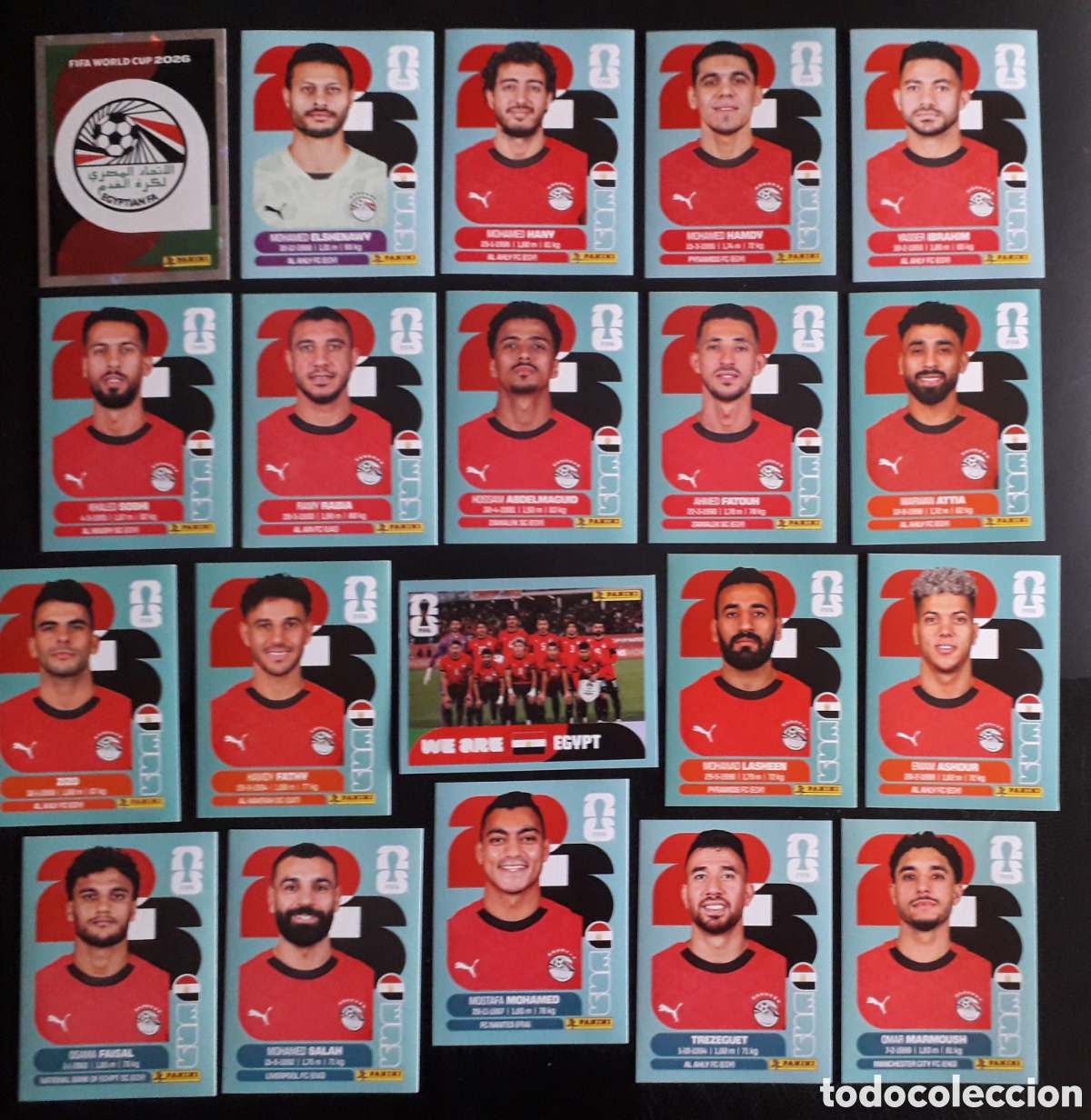 Cromos de f&uacute;tbol: 20 CROMOS EGIPTO EQUIPO COMPLETO MUNDIAL F&Uacute;TBOL 2026 FIFA WORLD CUP PANINI SIN PEGAR
