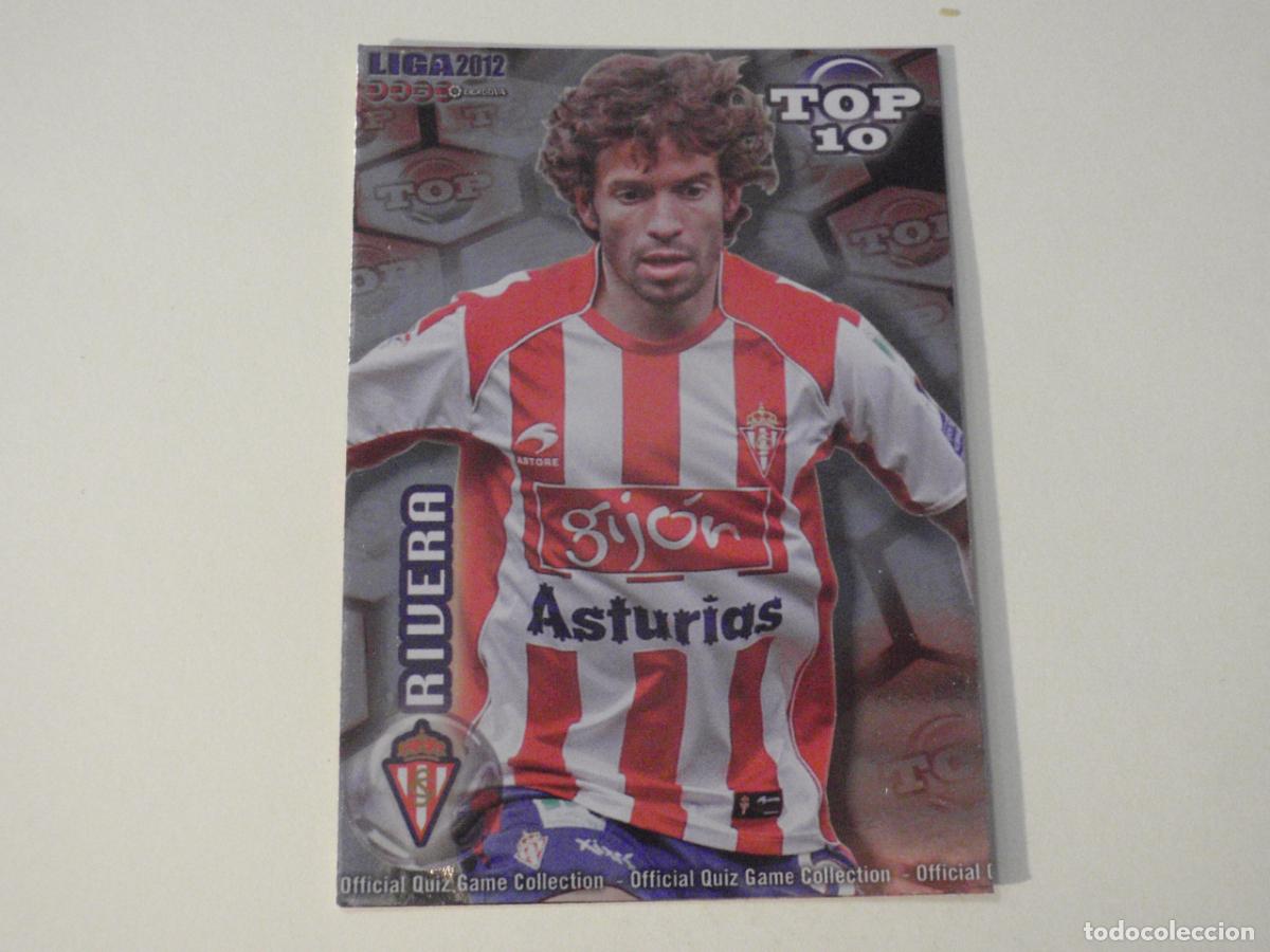Cartes &agrave; collectionner de Football: 618 RIVERA Sporting TOP 10 BRILLO ROJO. LAS FICHAS QUIZ DE LA LIGA 2011 2012 MUNDICROMO 11 12
