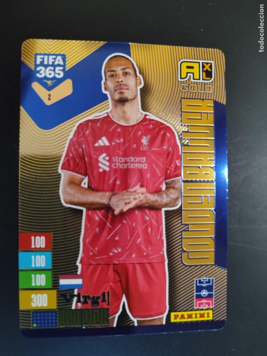 Cromos de f&uacute;tbol: ADRENALYN XL FIFA 365 2027 CARD GOLDEN BALLER VAN DIJK LIVERPOOL # PANINI