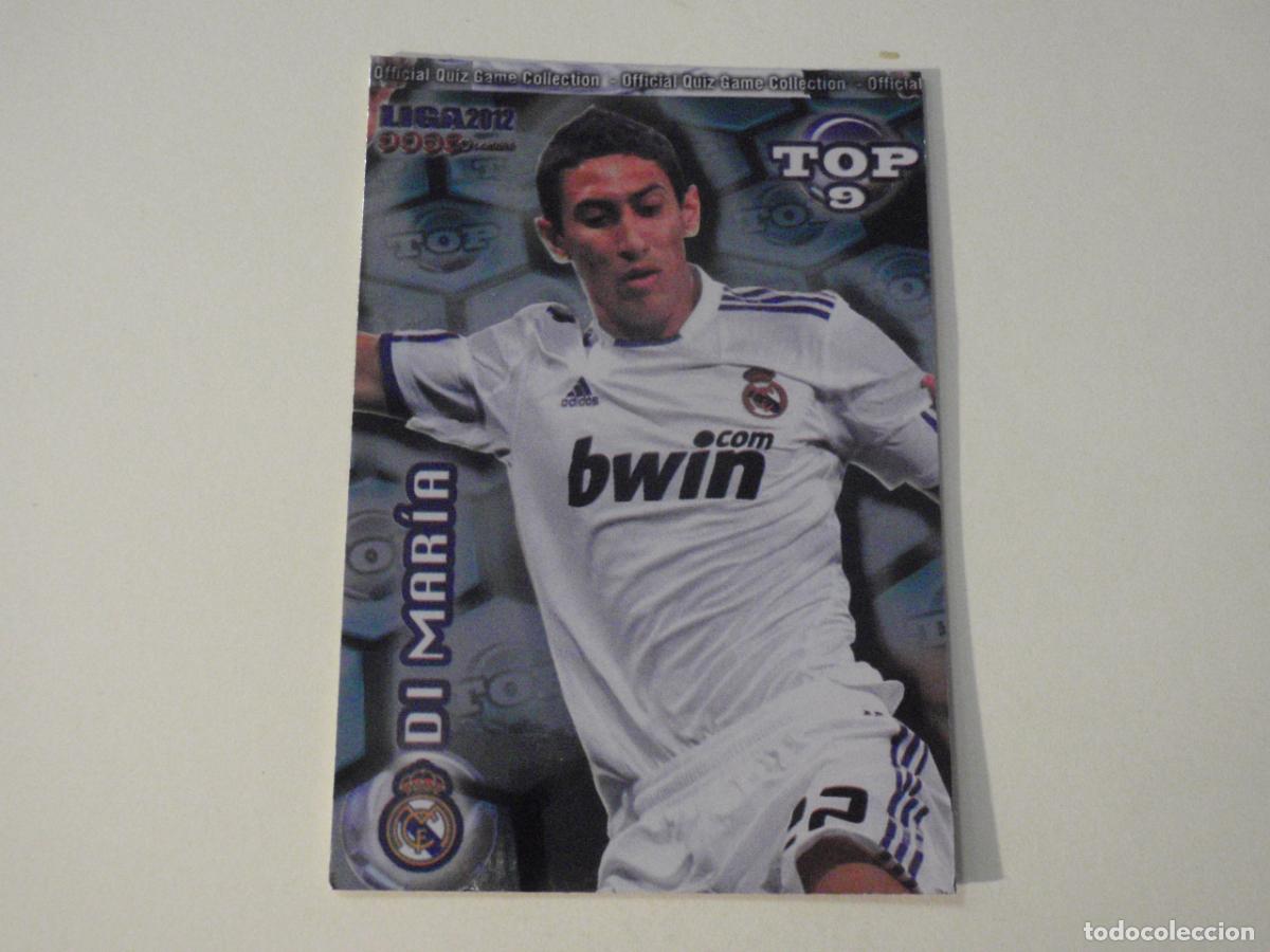Cromos de f&uacute;tbol: 623 DI MAR&Iacute;A Real Madrid TOP 9 BRILLO AZUL. LAS FICHAS QUIZ DE LA LIGA 2011 2012 MUNDICROMO 11 12