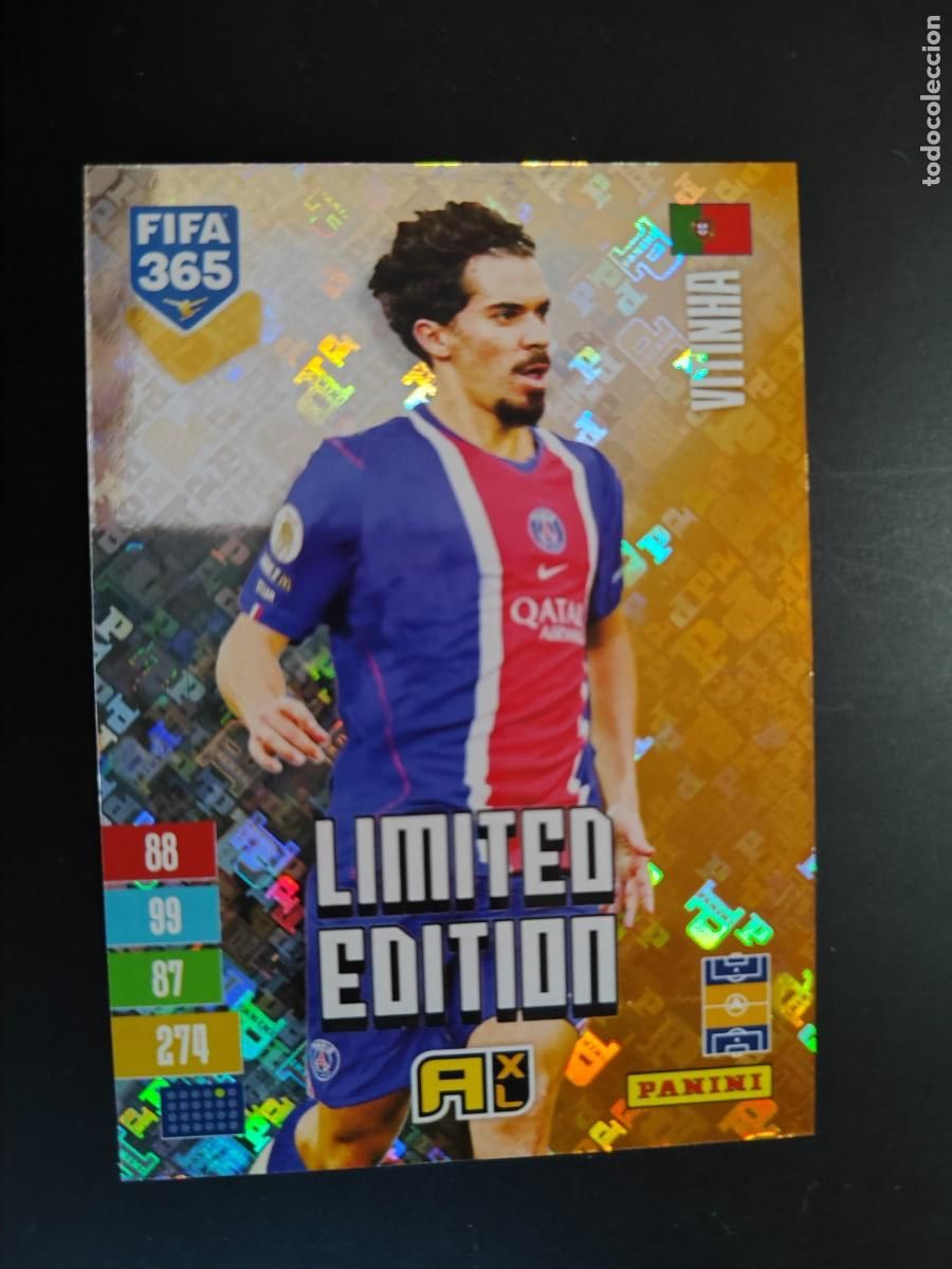 Cromos de f&uacute;tbol: ADRENALYN XL FIFA 365 2027 CARD LIMITED EDITION RASPEADO LETRA VITINHA PSG # PANINI