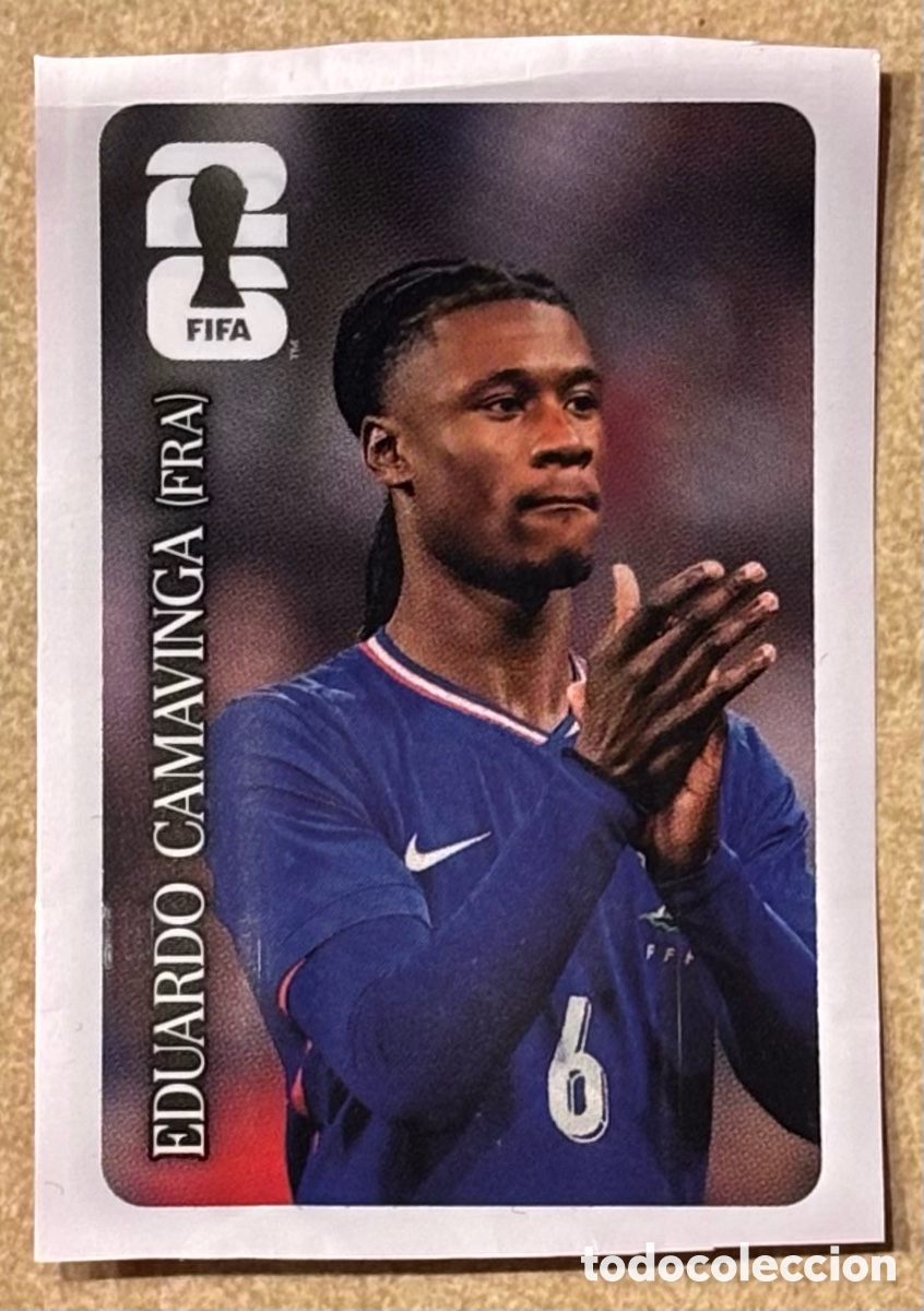 Cromos de f&uacute;tbol: EDUARDO CAMAVINGA (FRANCIA). CROMO PANINI PROMOCI&Oacute;N COCA-COLA MUNDIAL FIFA 2026.