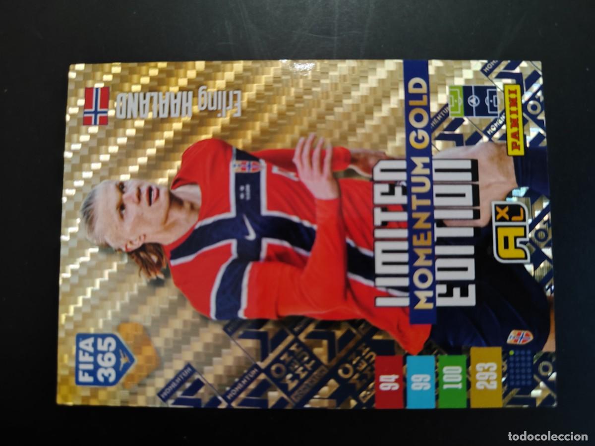 Cromos de f&uacute;tbol: ADRENALYN XL FIFA 365 2027 CARD MOMETUM GOLD LIMITED EDITION HAALAND NORUEGA # PANINI