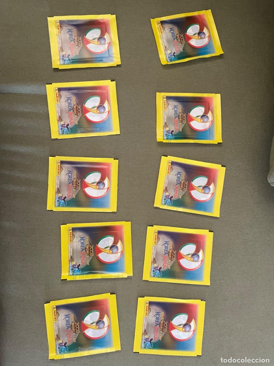 Cromos de f&uacute;tbol: 10 sobres cromos panini mundial Corea y Jap&oacute;n 2002