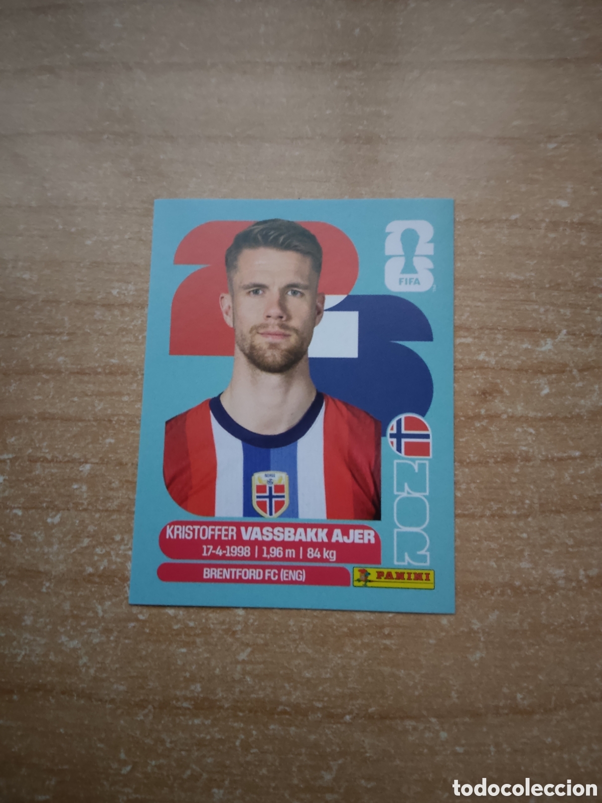 Cromos de f&uacute;tbol: 5 VASSBANK AJER NORUEGA FIFA WORLD CUP 2026