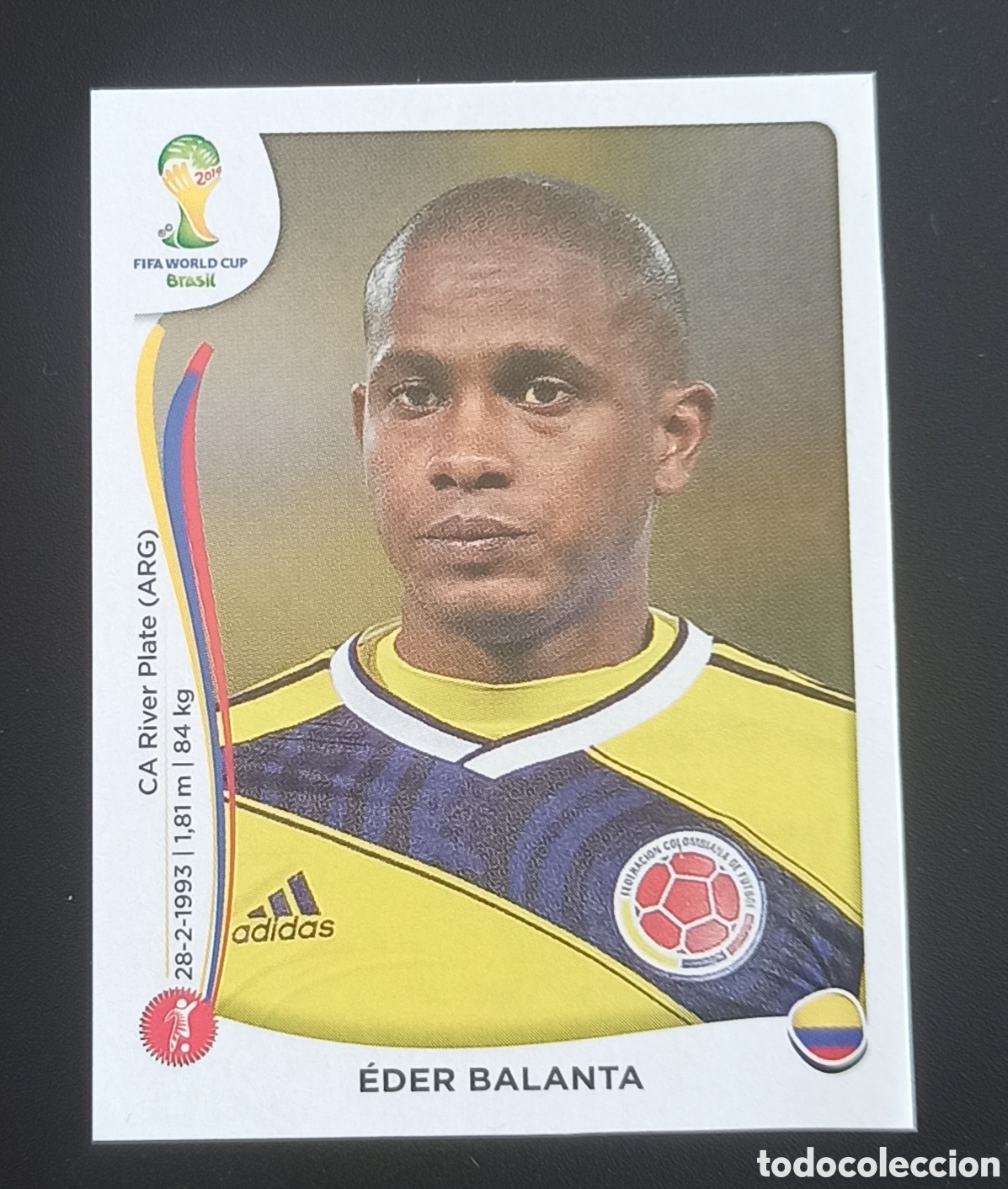 Football Stickers: Eder Balanta 189x actualizaci&oacute;n (Colombia) Panini Mundial WC Brasil 2014 - cromo error